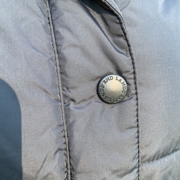 Women's Lands End navy blue puffer jacket PM - Picture 3 of 14